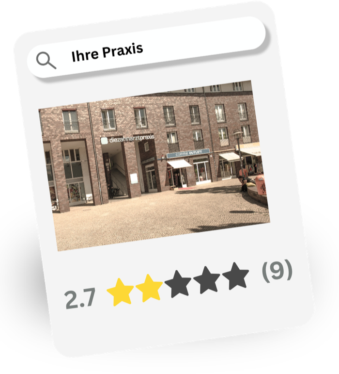 Google-Profil vorher: 2,7 Sterne